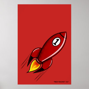 "Red Rocket 01" - Rocket Series Poster (Red)
