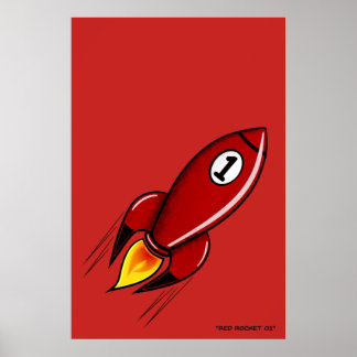 "Red Rocket 01" - Rocket Series Poster (Red)