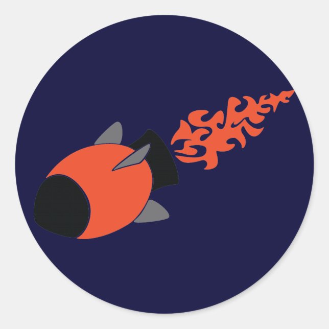 Red Rocket Classic Round Sticker (Front)