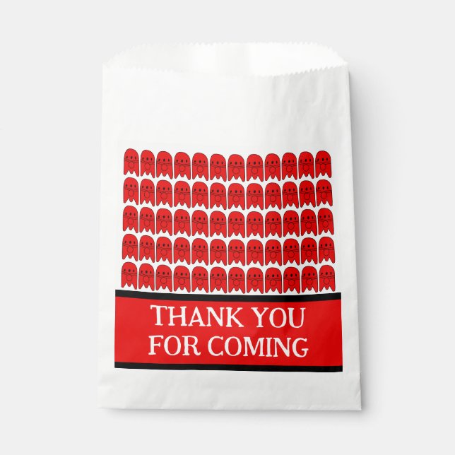 Red Rocket Ship Birthday Party  Favor Bag (Front)