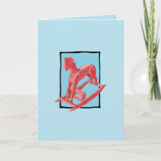 Red Rocking Horse blue Card
