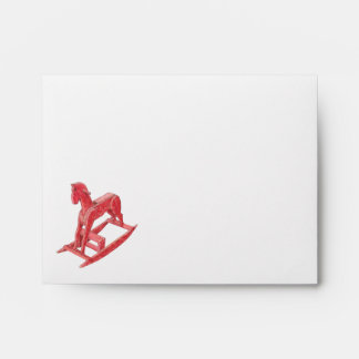 Red Rocking Horse Note Card Envelope
