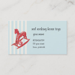 Red Rocking Horse stripes Business Card