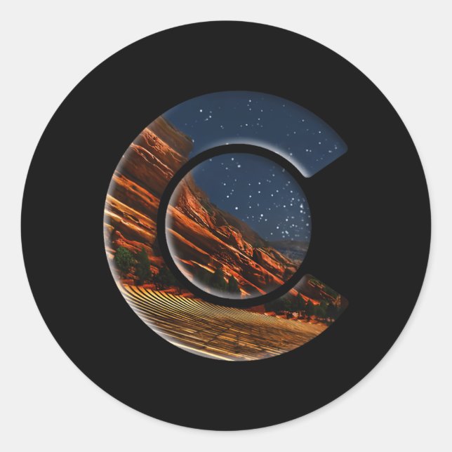 Red Rocks Amphitheater Classic Round Sticker (Front)