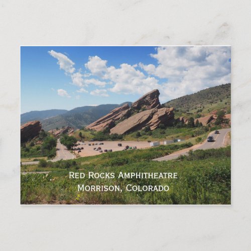 red rocks ampitheatre in Morrison Colorado Postcard