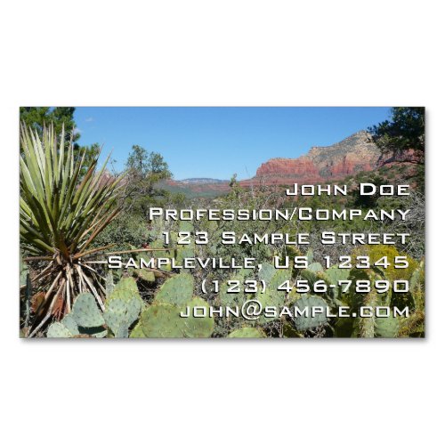 Red Rocks and Cacti I Business Card Magnet