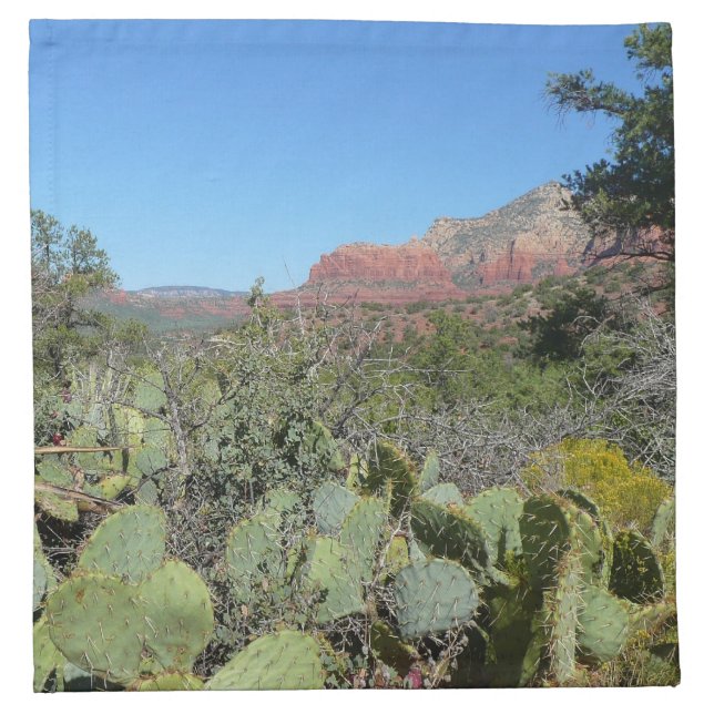 Red Rocks and Cacti I Cloth Napkin (Front)