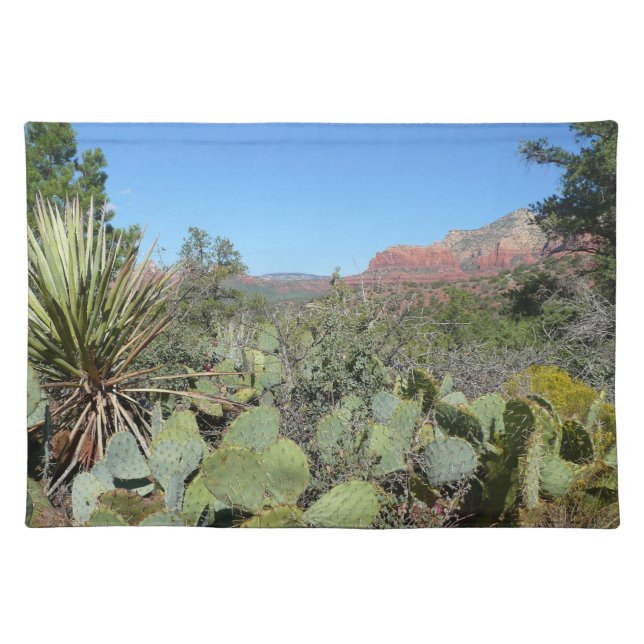 Red Rocks and Cacti I Cloth Placemat (Front)