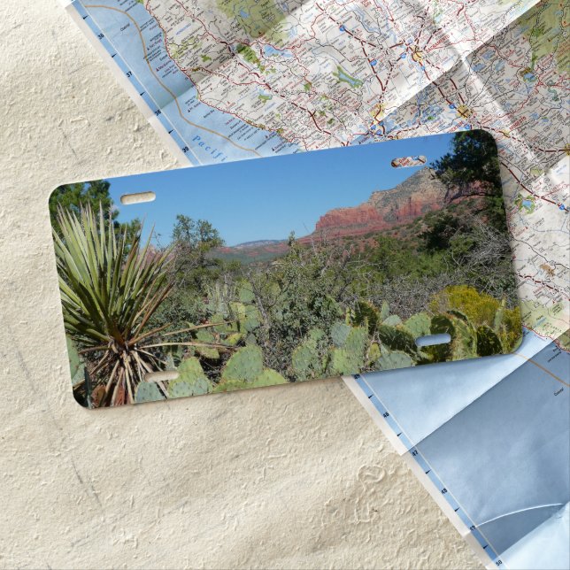 Red Rocks and Cacti I License Plate (In Situ)