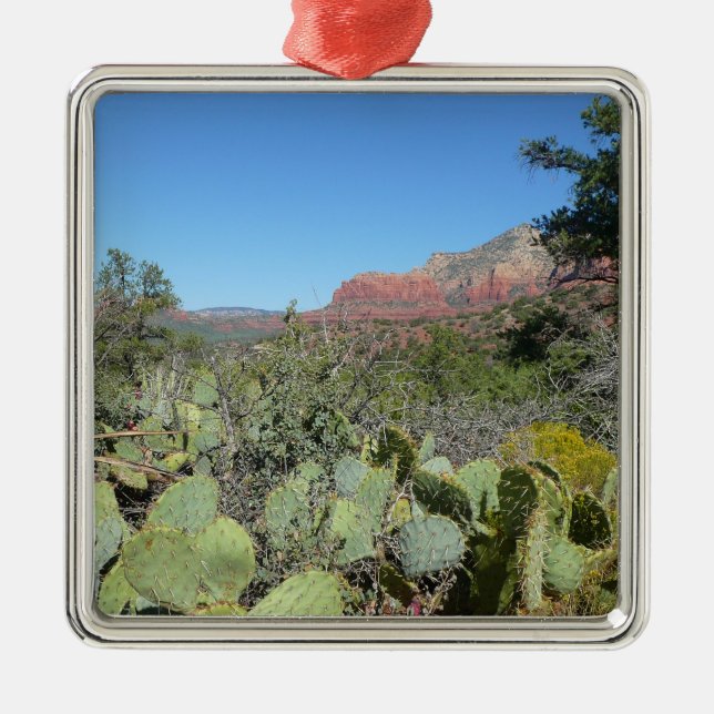 Red Rocks and Cacti I Metal Ornament (Front)
