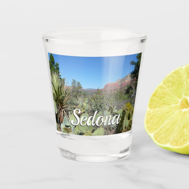 Red Rocks and Cacti I Shot Glass (Front)