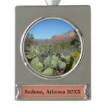 Red Rocks and Cacti I Silver Plated Banner Ornament