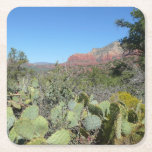 Red Rocks and Cacti I Square Paper Coaster