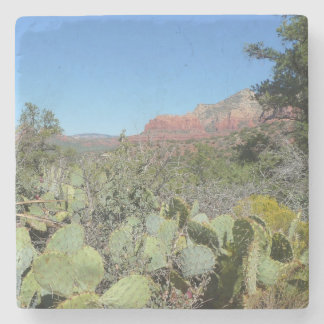 Red Rocks and Cacti I Stone Coaster