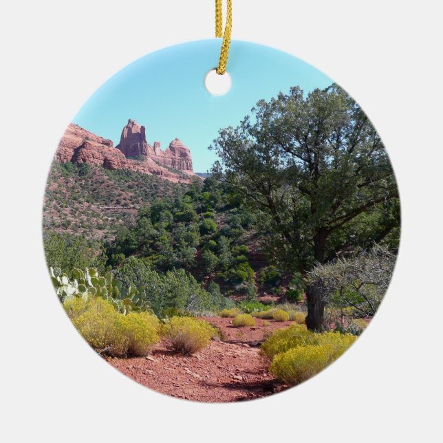 Red Rocks and Cacti II in Sedona Arizona Ceramic Ornament (Front)