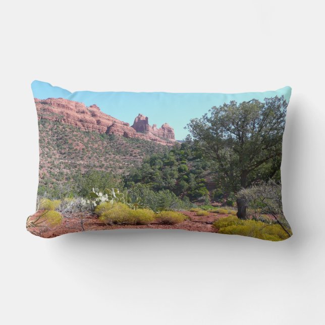 Red Rocks and Cacti II in Sedona Arizona Lumbar Pillow (Front)