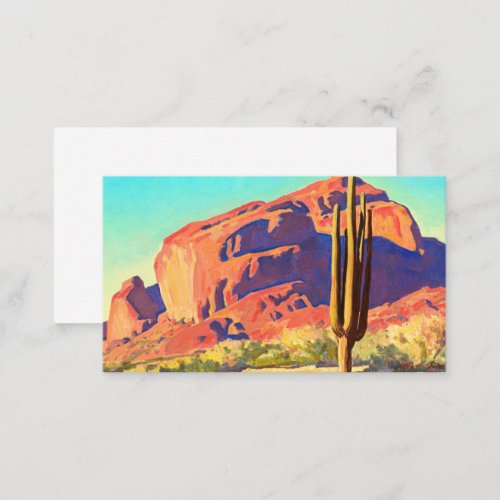Red Rocks and Cactus 1945 by Maynard Dixon Business Card