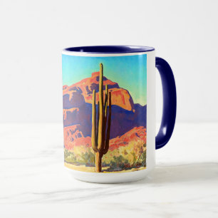 Red Rocks and Cactus by Maynard Dixon Mug