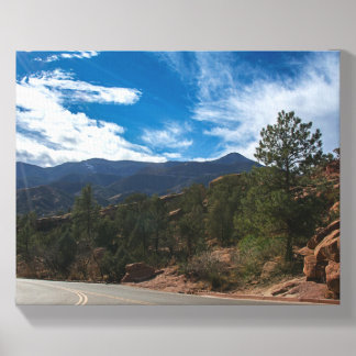 Red Rocks and the Rocky Mountains Canvas Photo Tile