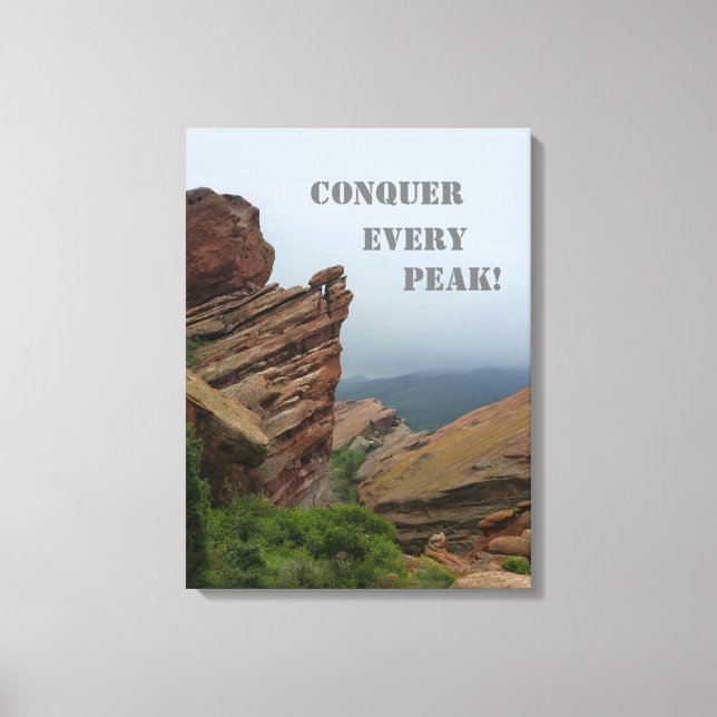 Red Rocks Ascent: Conquer Every Peak Canvas Print (Front)