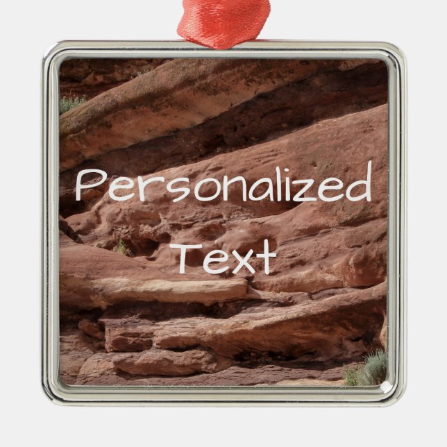 Red Rocks Colorado Custom Name Metal Ornament (Front)
