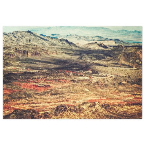 Red Rocks Mountain Scene Art Tissue Paper