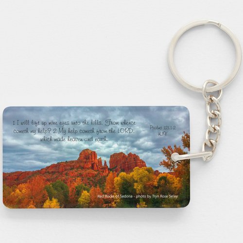 Red Rocks Of Sedona Arizona With Fall Colors Keychain
