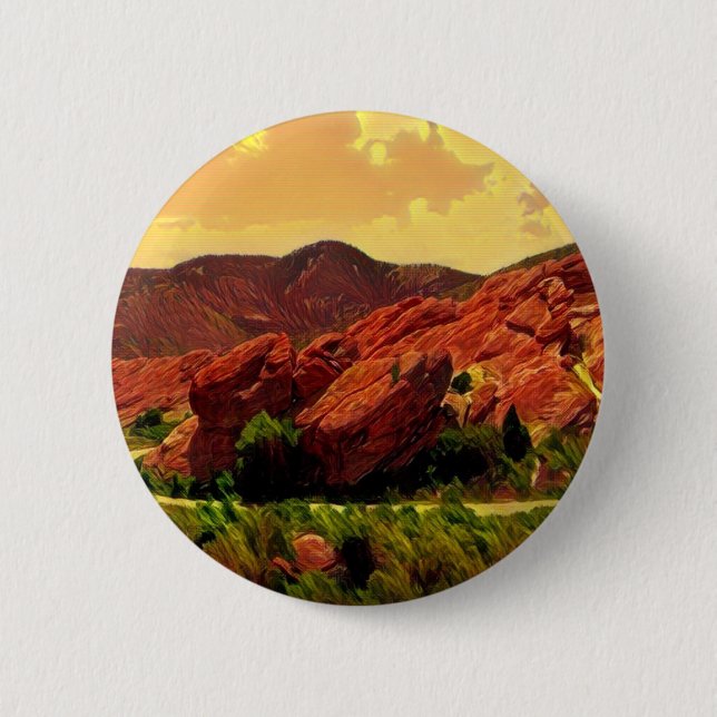 Red Rocks Park Denver Colorado Button (Front)