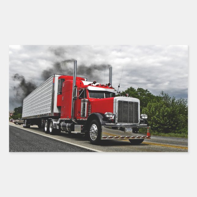 Red & Rollin' Peterbilt Stickers (Front)