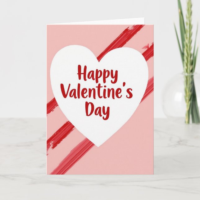 Red Romance Kraft Paper Look Card (Front)