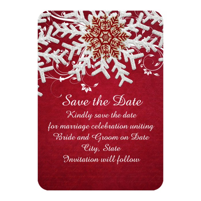 red romantic christmas snowflakes save the date card zazzle red romantic christmas snowflakes save the date card zazzle