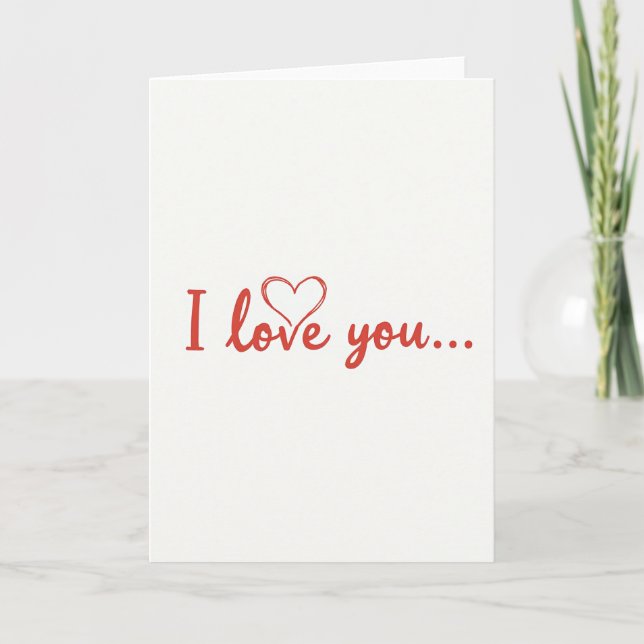 Red Romantic Handwritten Valentines Card (Front)