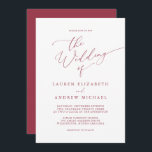 Red Romantic Holiday Minimalist Wedding Invitation<br><div class="desc">Beautiful olive green minimalist wedding invitation. Fully customizable with names,  dates,  location and colors to match your wedding theme.</div>