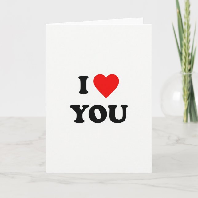 Red Romantic I Love You Bold Card (Front)