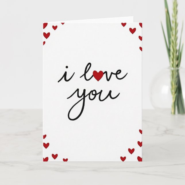 Red Romantic I Love You Card (Front)