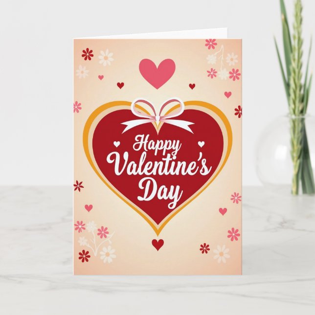 Red Romantic Valentines Day Card (Front)