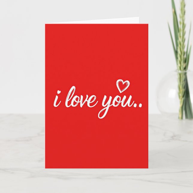 Red Romantic Valentines Day Partner Card (Front)