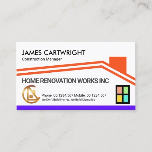 Red Roof Chimney Windows Letter_C Renovation Business Card