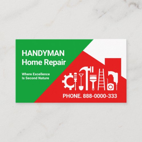 Red Roof Handyman Tools Business Card