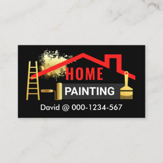Red Roof Paint Splatter Painting Service Business Card