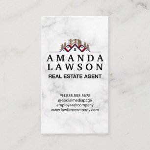 Red Roof Real Estate Logo and Trees   Property Appointment Card