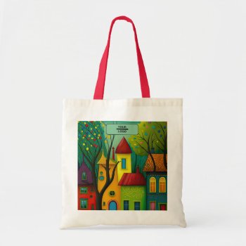 Red Roof Tote Bag Real Estate Contractor Business by MyBindery at Zazzle