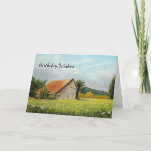 Red-Roofed Barn Birthday Card