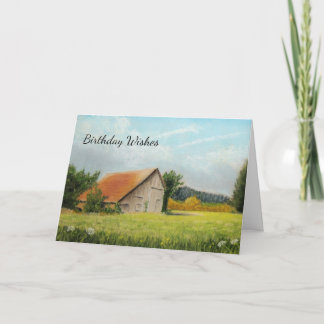 Red-Roofed Barn Birthday Card