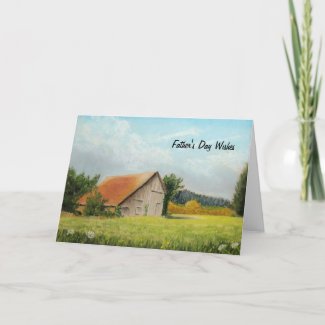Red-Roofed Barn Father's Day Card