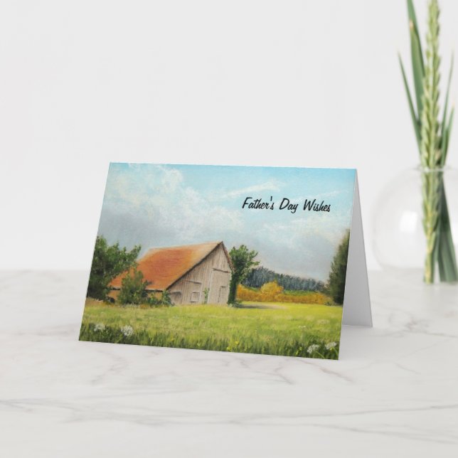 Red-Roofed Barn Father's Day Card (Front)
