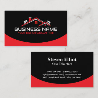 Red Roofers Professional Roofing Service Business Card