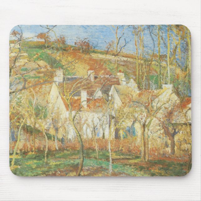 Red Roofs, Corner of a Village, Winter by Pissarro Mouse Pad (Front)