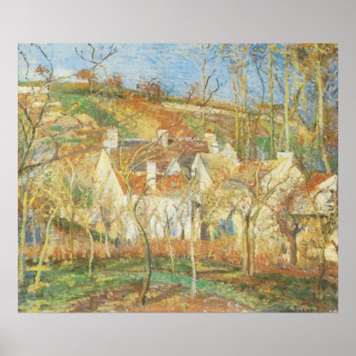 Red Roofs Corner of a Village Winter by Pissarro Poster