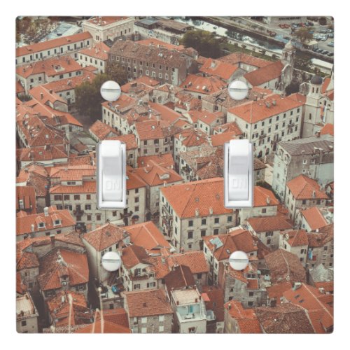 Red Roofs of Kotor Montenegro Light Switch Cover